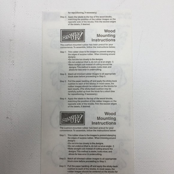 Vintage 2001 Stampin' Up! Set of 12 Mini 1" Wood Mounted Rubber Stamps DIY Kit - Picture 3 of 5